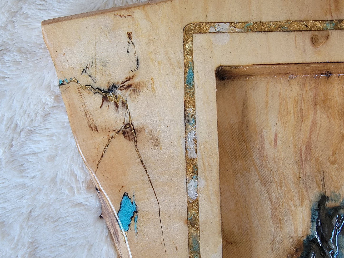 Wild Spirit – Live Edge Horse Relief in Turquoise & Resin