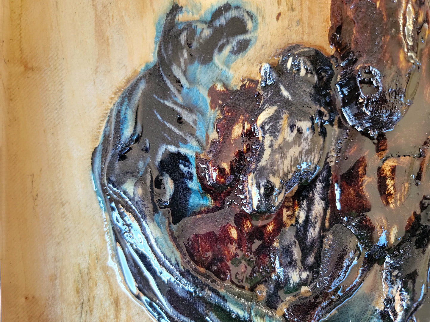 Wild Spirit – Live Edge Horse Relief in Turquoise & Resin