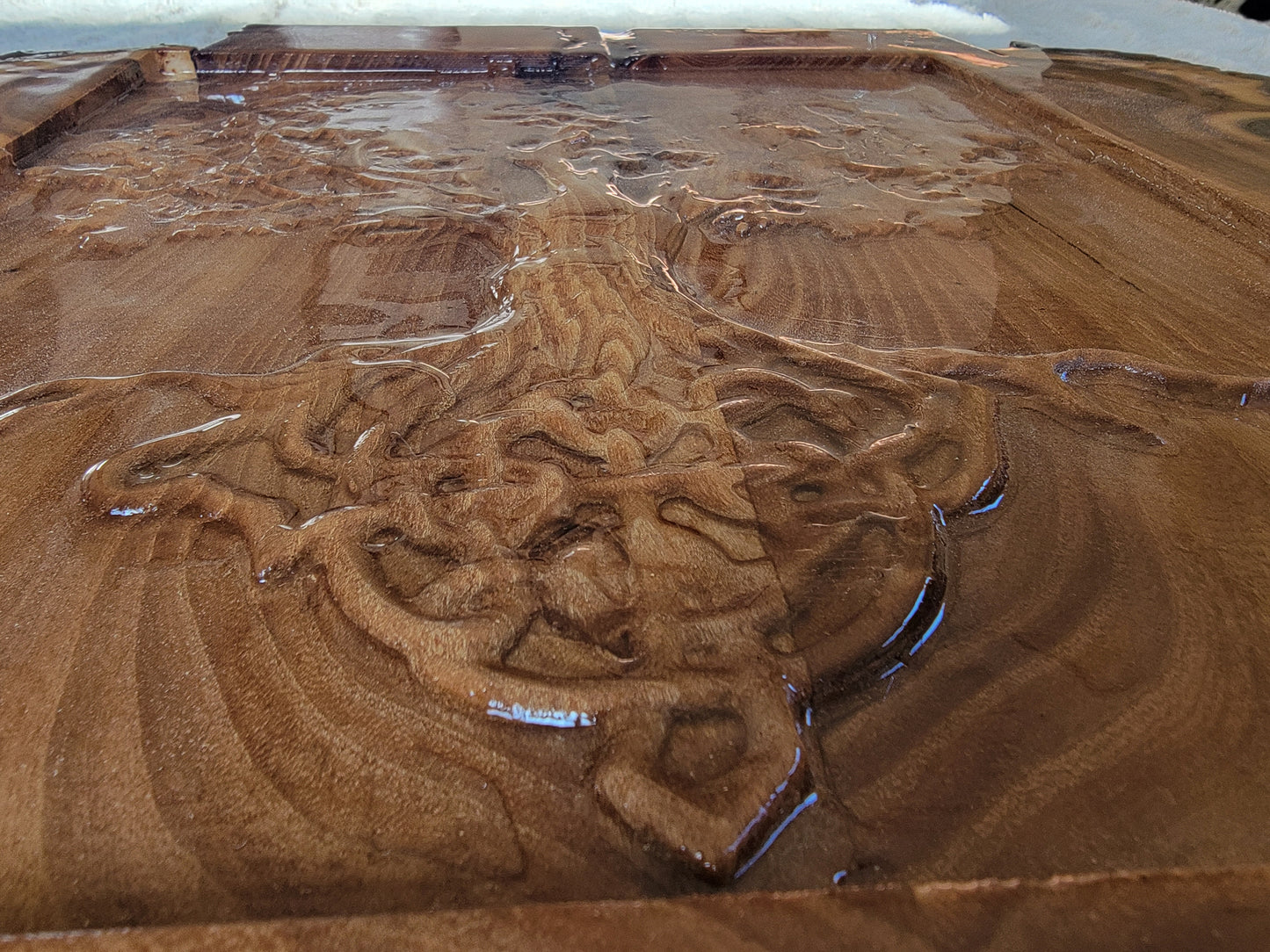 Roots of Balance: Live Edge Tree of Life in Natural Hardwood