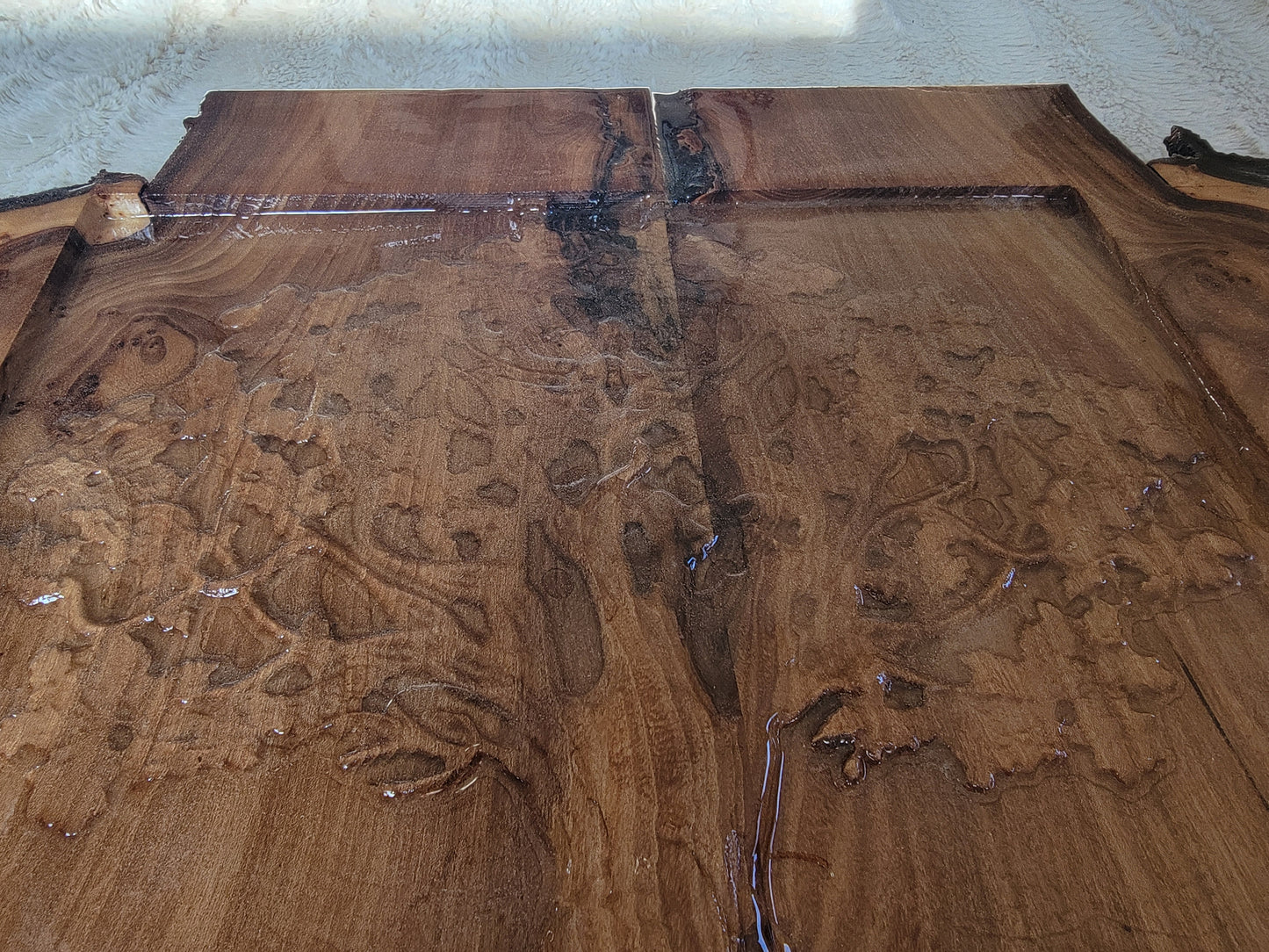 Roots of Balance: Live Edge Tree of Life in Natural Hardwood