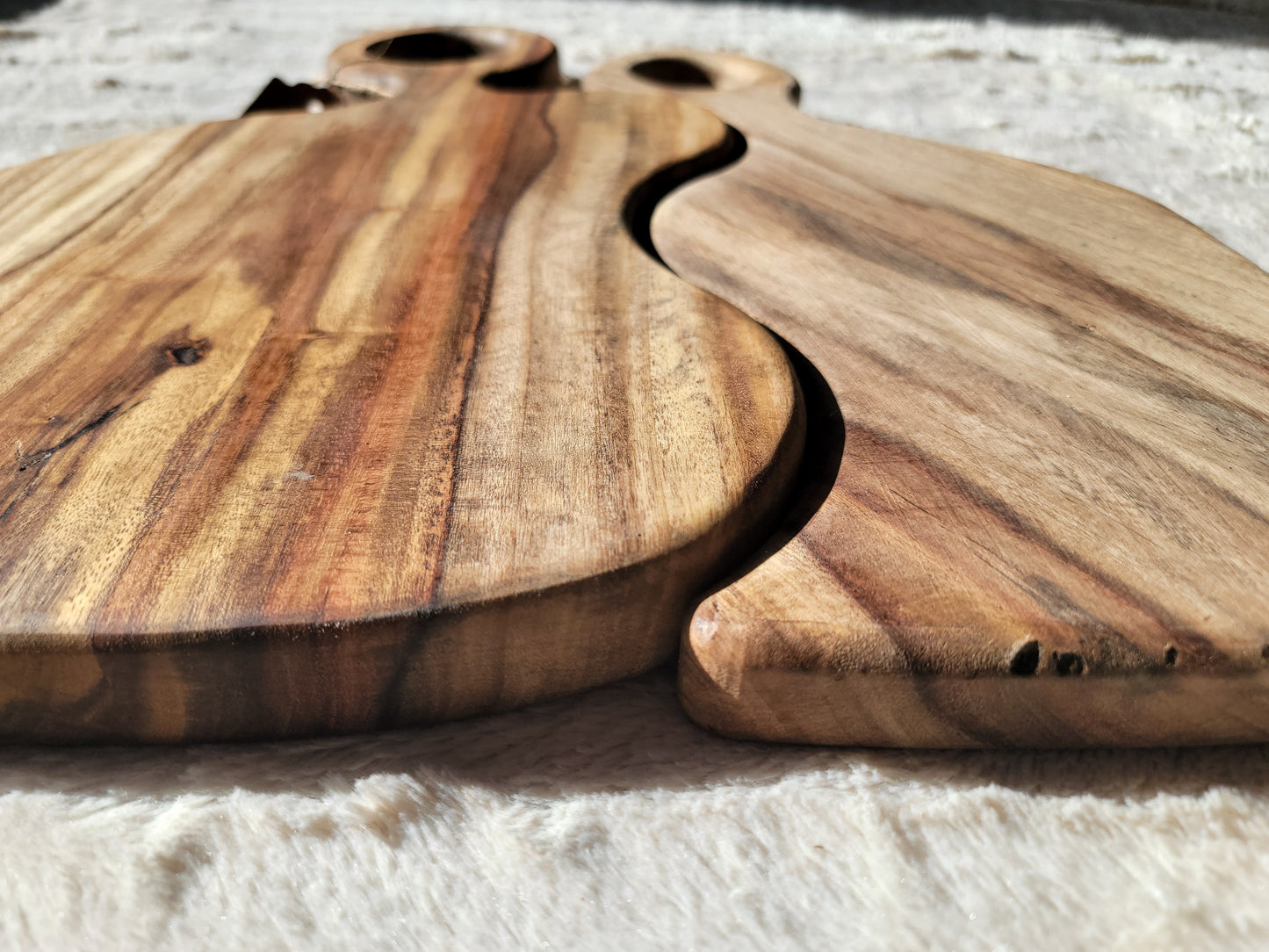 Twin Flow: Matched Hardwood Charcuterie Board Set - Thick Version