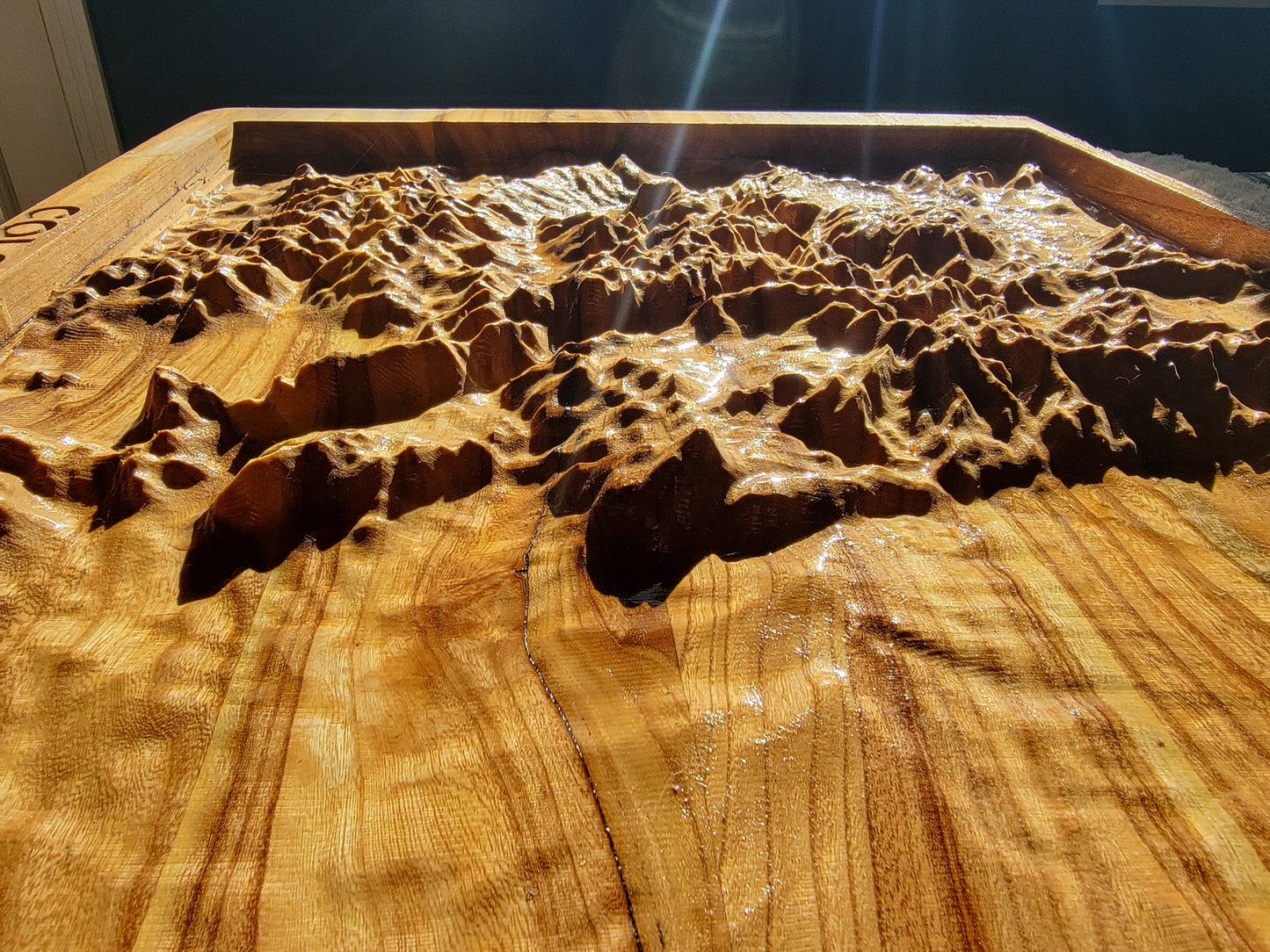 Colorado Relief: Carved Elm Topographical Map