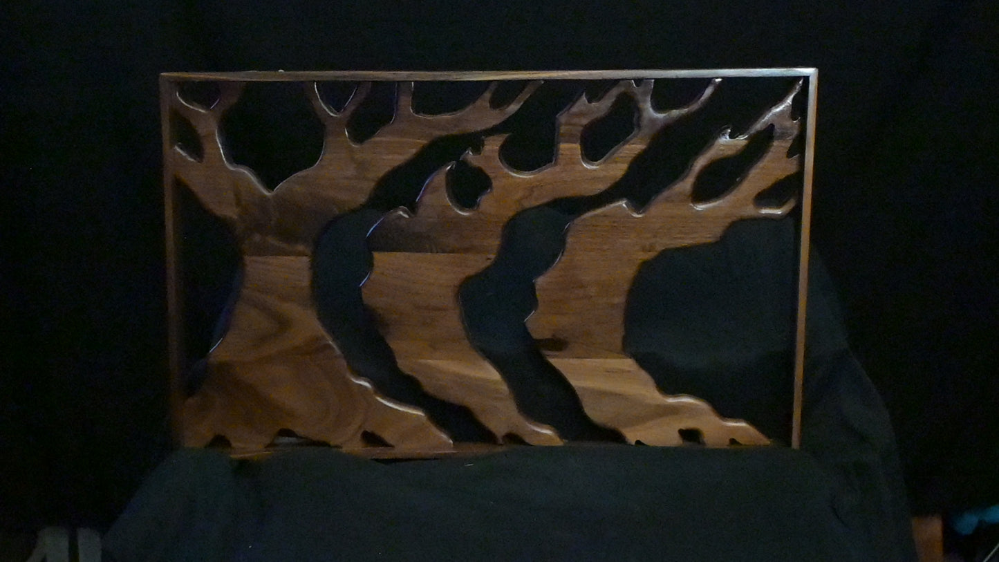 Whispers of the Grove: Interwoven Hardwood Tree Silhouette