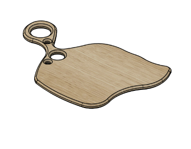 Large Handled Wavy Pattern Charcuterie Tray Template
